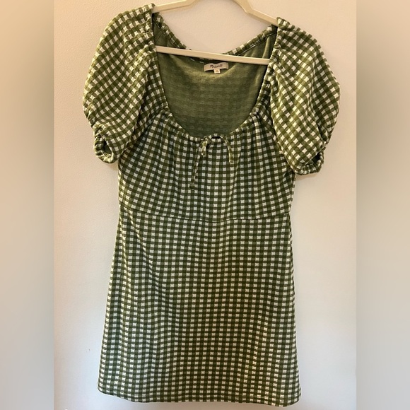 Madewell Jacquard Puff-Sleeve Mini Dress in Gingham Check - Picture 13 of 13